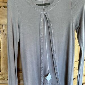 Gray Button-Up Cardigan